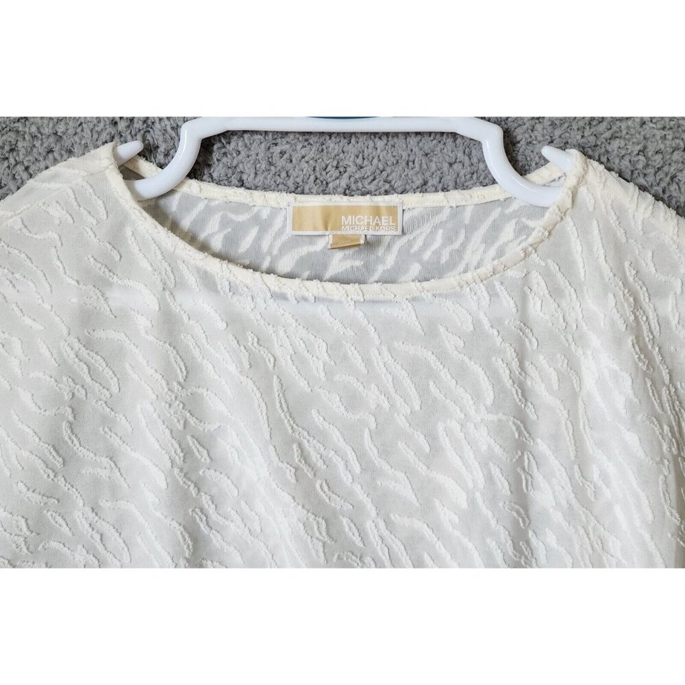 Michael Kors Women's Short Dolman Sleeve Side Front Tie Blouse Top White Size S - Picture 2 of 11